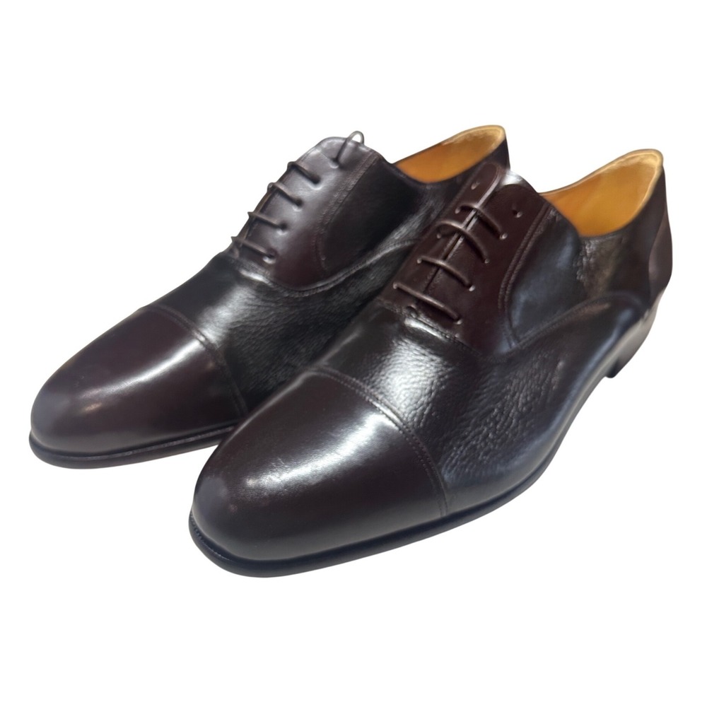 Massimo Emporio Oxford Mens 13 M Brown New Deerskin Leather Cap Toe Dress‎ Shoes
